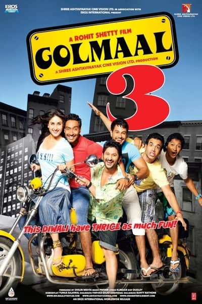 Download Golmaal 3 (2010) Hindi Movie 480p | 720p | 1080p WEB-DL 400MB | 1GB ESub